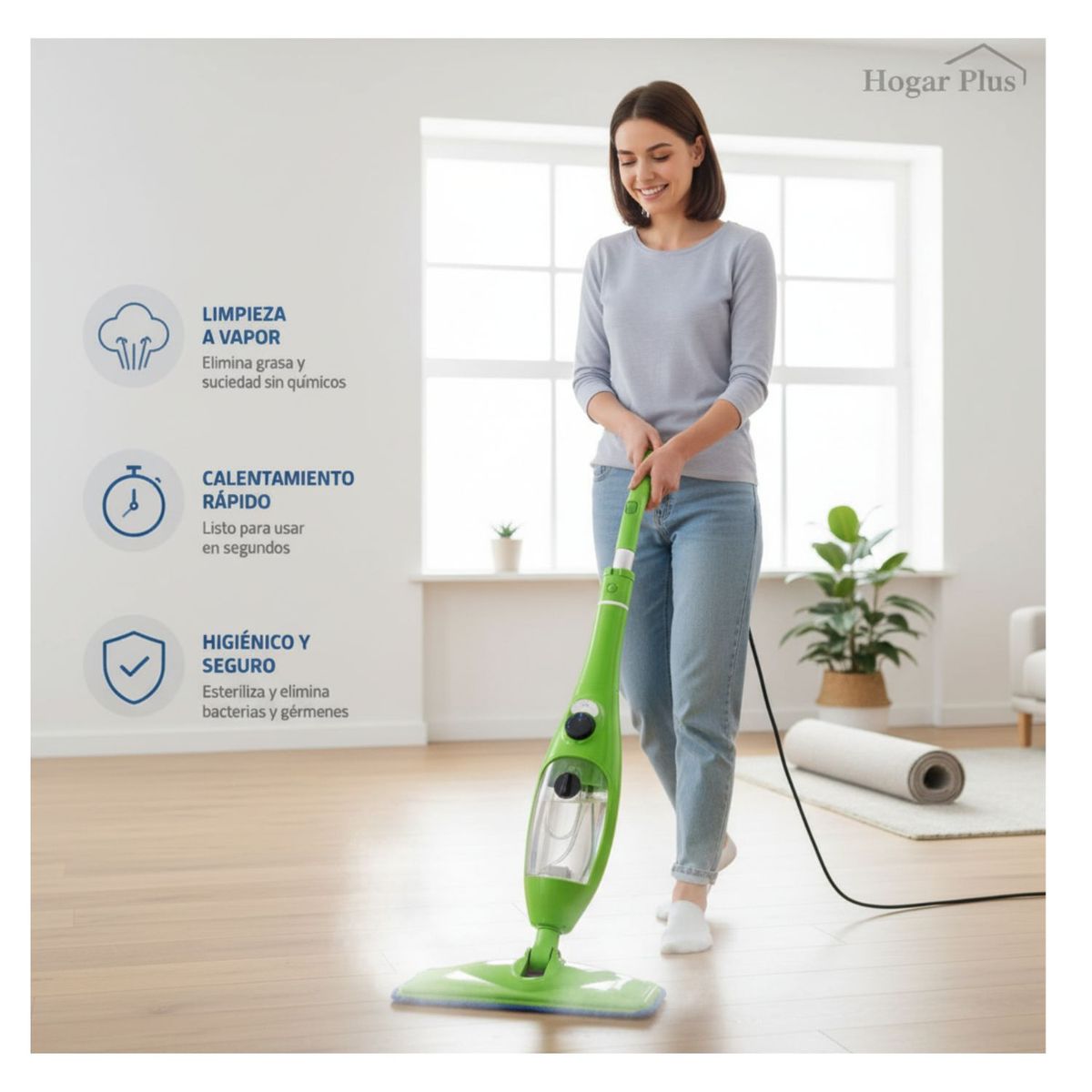 MOVI - Mopa a Vapor 12 Accesorios para Limpieza del Hogar