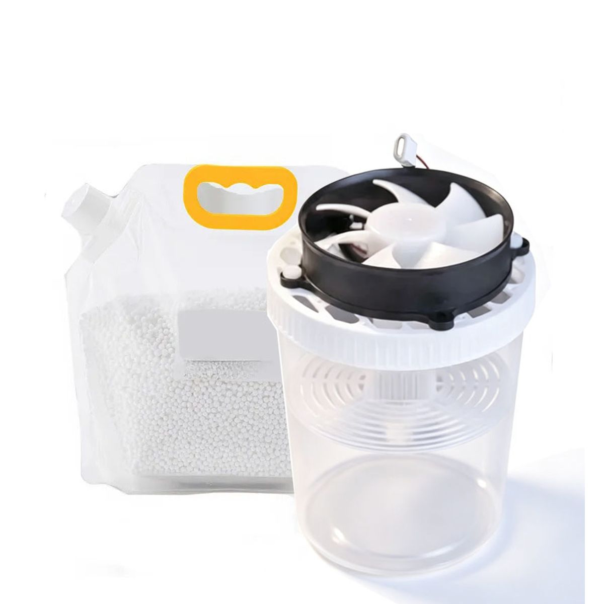 TSKY CHILE SHOPPING - Deshumidificador con Ventilador de admisión+ Recarga Cloruro De Calcio 2,5kg+Recipiente Antihumedad