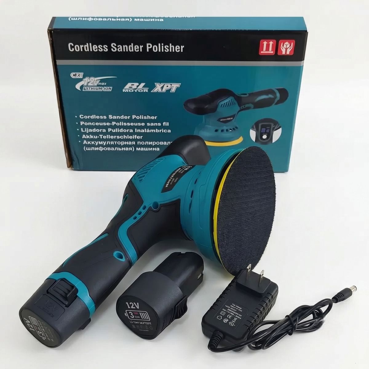 MOVI - Pulidora Y Enceradora Inalámbrica 12V De Autos Y Hogar + Kit