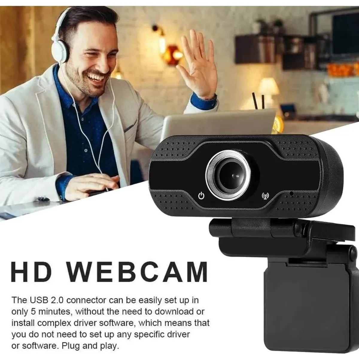 KUANGYE - Camara Web Full Hd 1080p Usb Con Microfono Incorporado