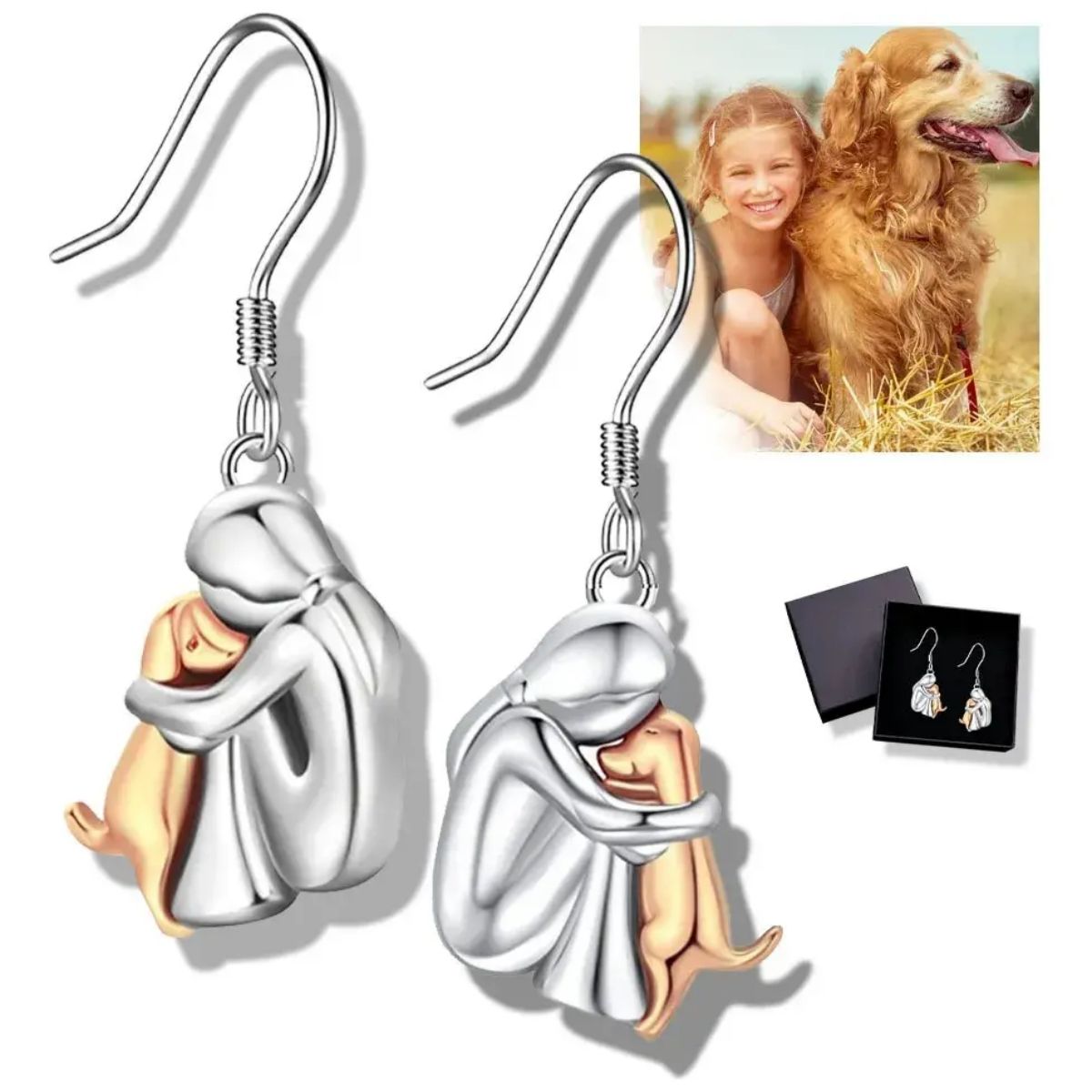 GENERICO - Aros Mujer Perro Pendientes Plata 925 Joya Mujer Regalo