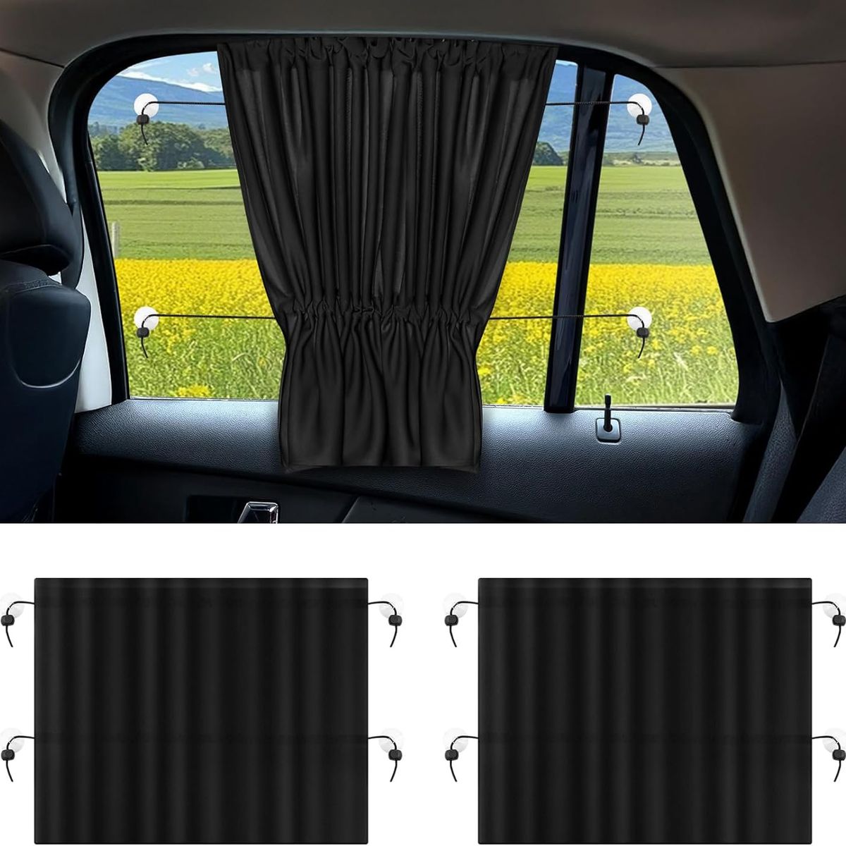 KUANGYE - Pack X4 Parasol Todo Vehiculo Retractil Tapa Sol