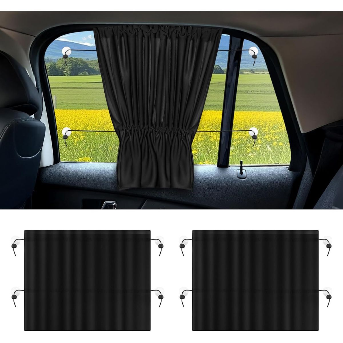 KUANGYE - Pack X4 Parasol Todo Vehiculo Retractil Tapa Sol