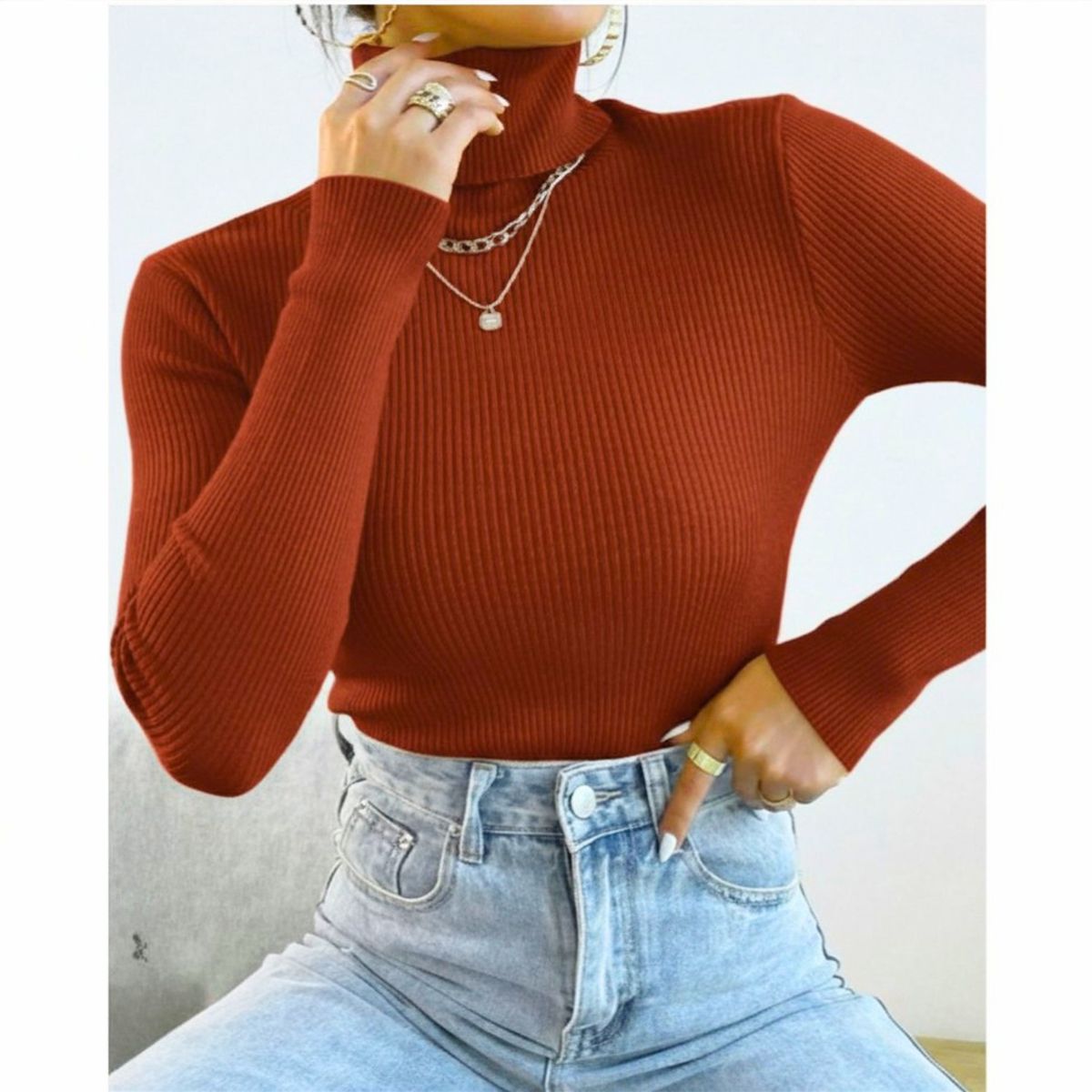 LIKE SHOP - Sweater Mujer Otoño Invierno Beatle Doble. Colores 6005