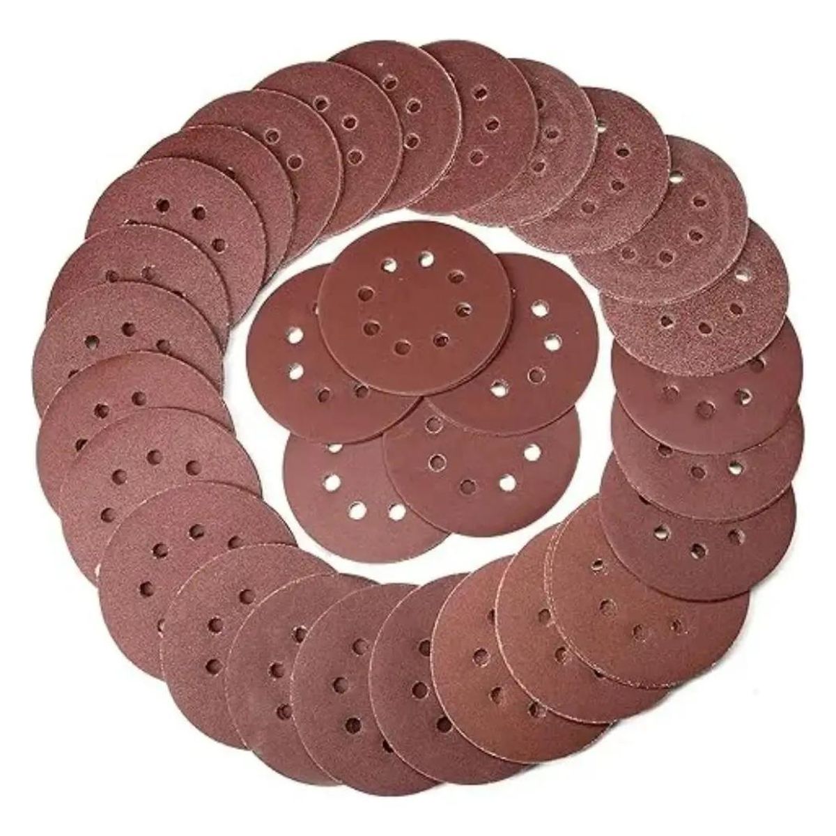 GENERICO - Disco de Pulir Velcro 5'' 125mm P60-600 para Madera y Met