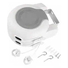 GENERICO - Tendedero Retráctil Colgador Ropa Pared Doble Linea Cuerda 13m