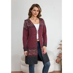 LIKE SHOP - Sweater Largo Mujer Tapado Tipo Cardigan Abrigo Etnico Tendencia 7014