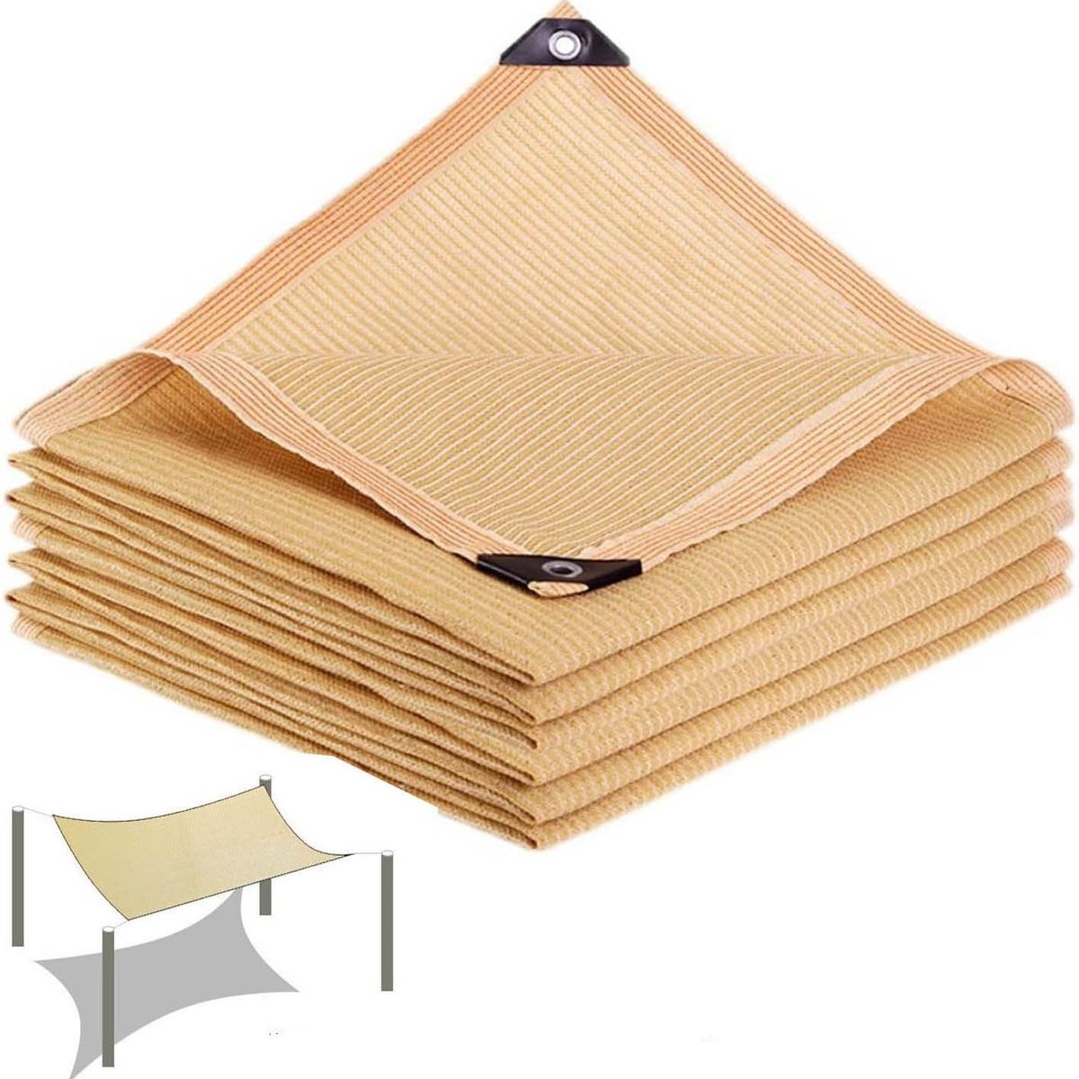 TSKY CHILE SHOPPING - Mallas Sombra Toldo Raschel 80% 4x5mts para Jardín, Exteriores, Vela-Resistente al Sol y al Desgaste