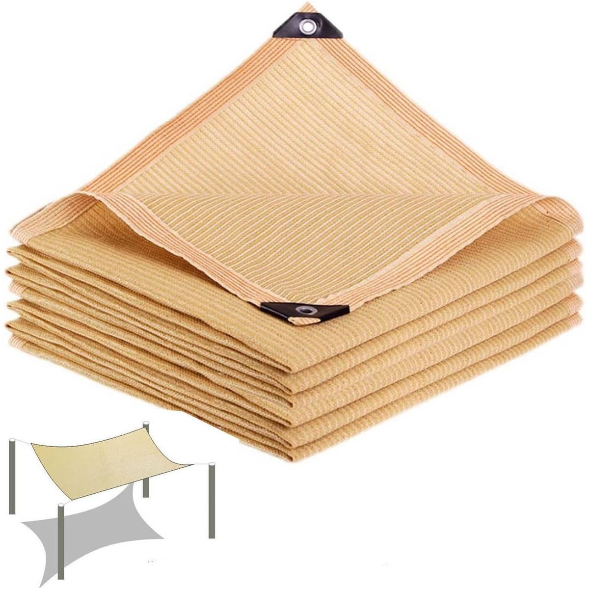 TSKY CHILE SHOPPING - Mallas Sombra Toldo Raschel 80% 4x5mts para Jardín, Exteriores, Vela-Resistente al Sol y al Desgaste