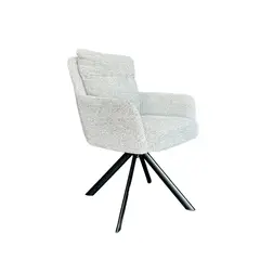 BROOKMAN - Silla Giratoria Liam Tela Gris Claro Estructura Metálica Negra