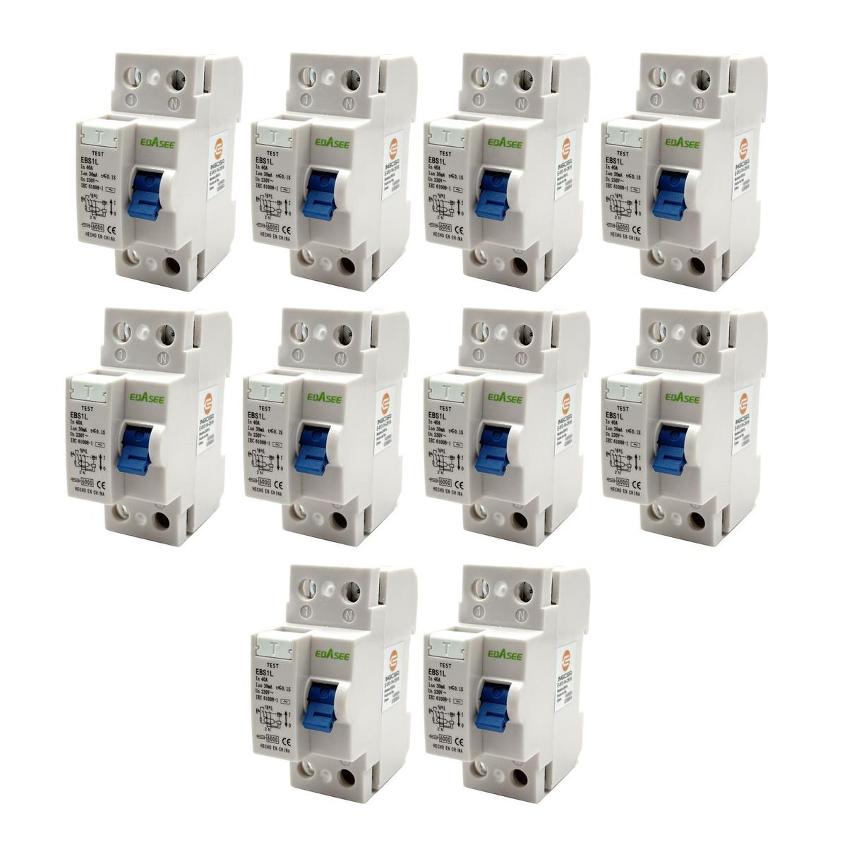 EBASEE - Interruptor Diferencial Ebasee 2x 40a C 6ka PACK 10