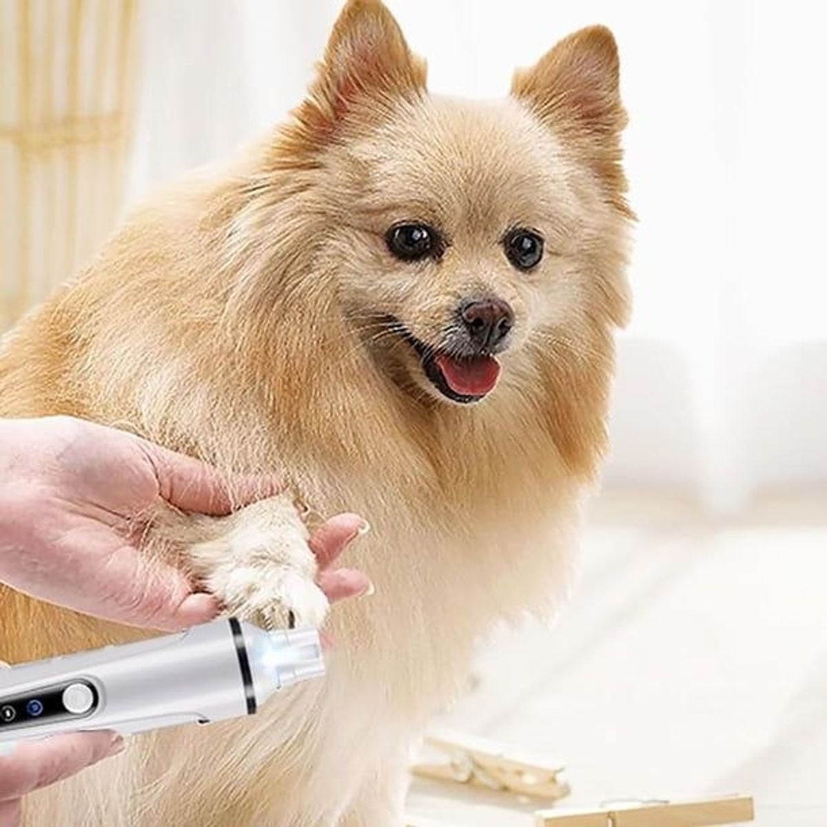 GENERICO - Cortador o lima de uñas eléctrica para mascotas con Luz