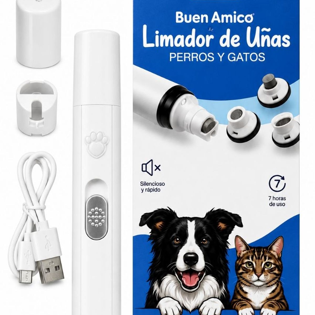 GENERICO - Cortador o lima de uñas eléctrica para mascotas