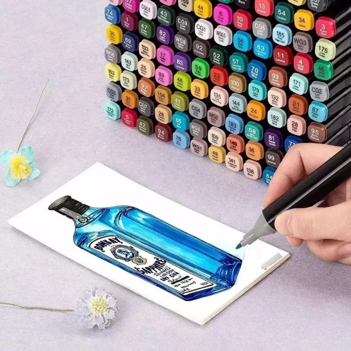 TOUCH - Set Plumones Marcadores 120 Colores Doble Punta con Estuche