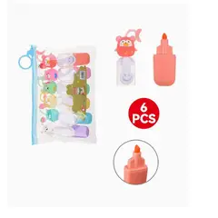 GENERICO - Set de Resaltadores de Gel Líquido Exlin - 6 Piezas - Gatito