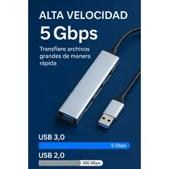 OEM - Hub Usb 3.0 Tipo C 4 Puertos Alta Velocidad
