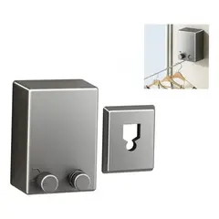 GENERICO - TENDEDERO RETRACTIL AJUSTABLE ACERO INOXIDABLE 4.2MTS GRIS