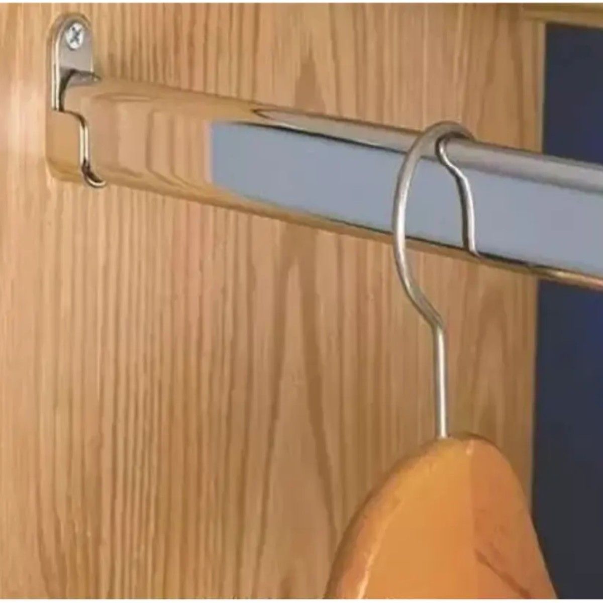GENERICO - Barra Tubo Closet Armario Cromada 100cm + Soportes Tirador BELUG