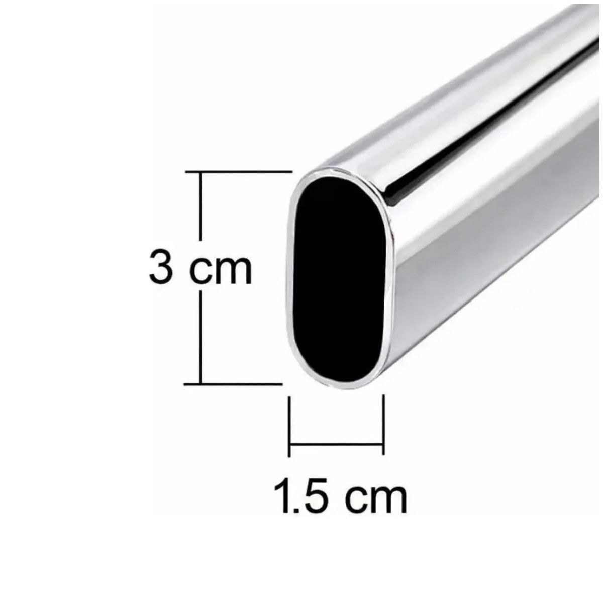 GENERICO - Barra Tubo Closet Armario Cromada 100cm + Soportes Tirador BELUG