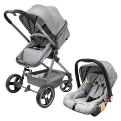 KIDSCOOL - Coche Cuna Travel System City Gris