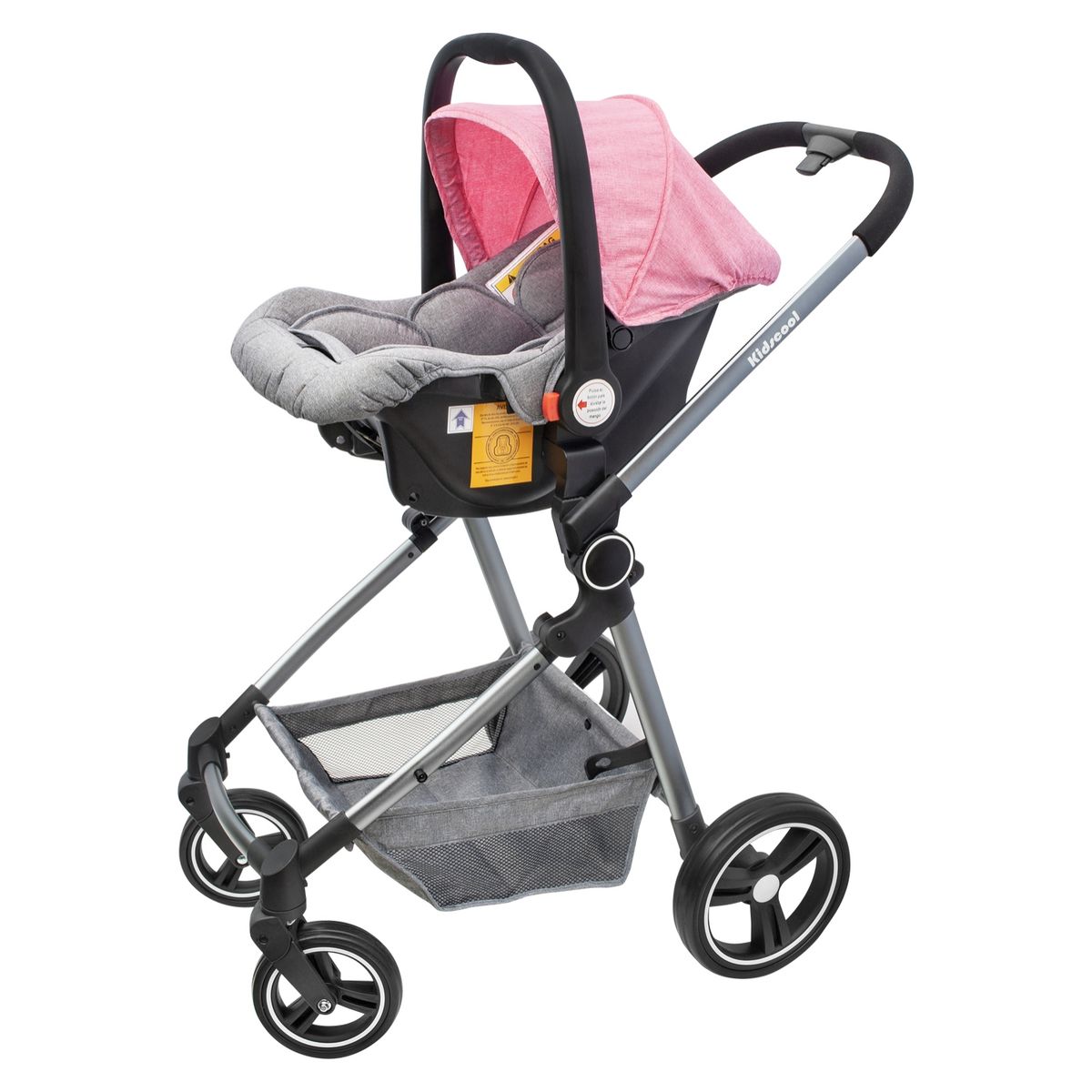 KIDSCOOL - Coche Cuna Travel System City Rosado Kidscool
