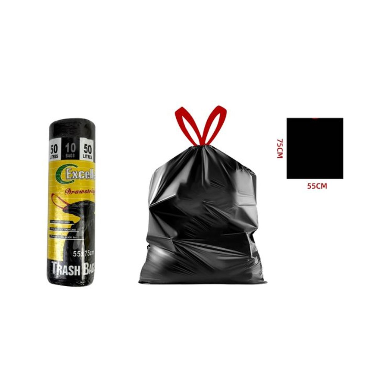 GENERICO - Bolsas De Residuos Reforzadas - 50 Litros - 55 x 77 cm - Color Negro - Alta Densidad