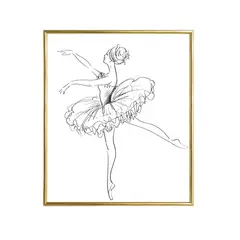 GENERICO - Cuadro Decorativo Minimalista Bailarina Pintura 30x25cm