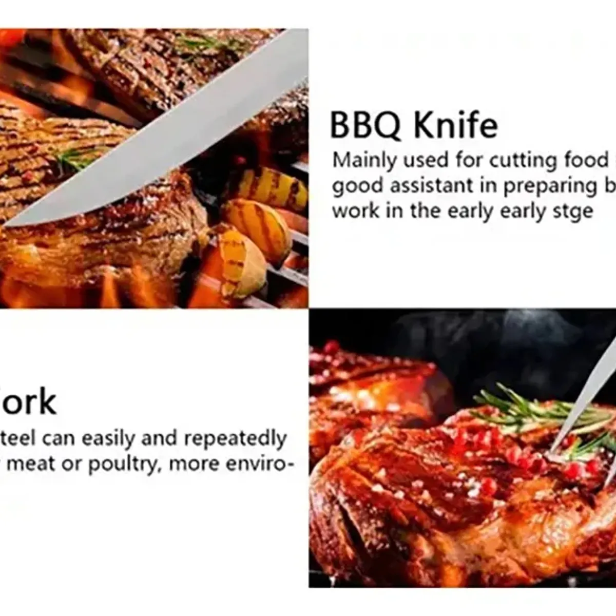 GENERICO - Set Parrillero Asado Barbacoa 5 piezas en Maleta Kit Parrilla