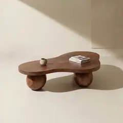 SANTU HOME & DECO - Mesa de centro de madera con forma de Sphere