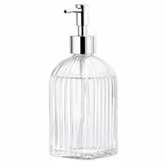 OEM - Dispensador Jabón Alcohol Gel 400ml Vidrio Decorativo Lineas