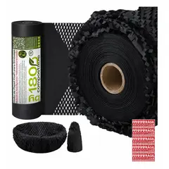 180 COMPOSTABLE - Rollo Papel Kraft Panal 51cm x 50m Negro Embalaje Ecológico
