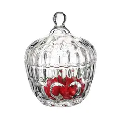 GENERICO - Bombonera Azucarero Caramelera Decorativa Vidrio 14cm