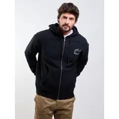 RUSTY - Poleron FZ Cyco Natural Co Zip Negro Hombre