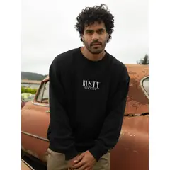 RUSTY - Poleron CR Dead Smyle Crew Negro Hombre
