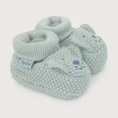 OPALINE - Pantufla Tejida Bebé Niño Perro Gris