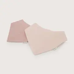 OPALINE - Pack 2 Baberos Algodón Rosado Bebé Niña