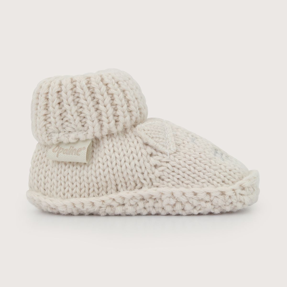 OPALINE - Pantufla Tejido Bebe Unisex Gato Blanco