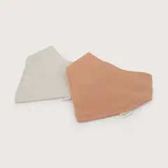 OPALINE - Pack 2 Baberos Algodón Café Bebé Niña