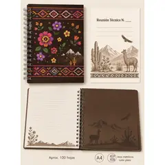 GENERICO - Agenda Docente para cualquier año, Planner Anillado Aro 36mm, Tapa Dura, Modelo Andino.