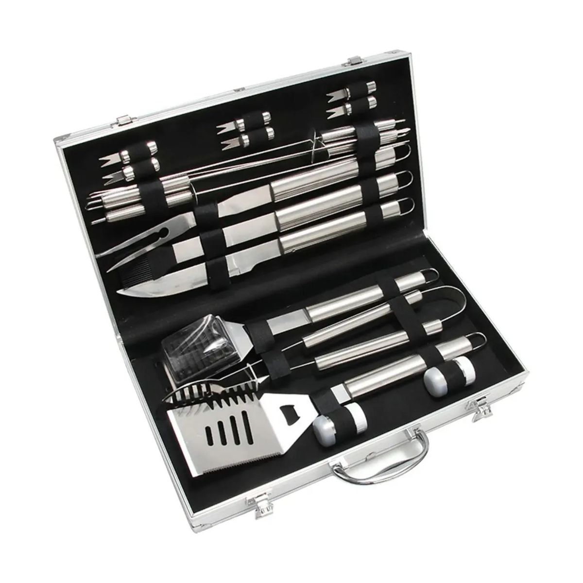 GENERICO - Kit Parrillero Asado 18 Piezas Con Maleta Parrillera