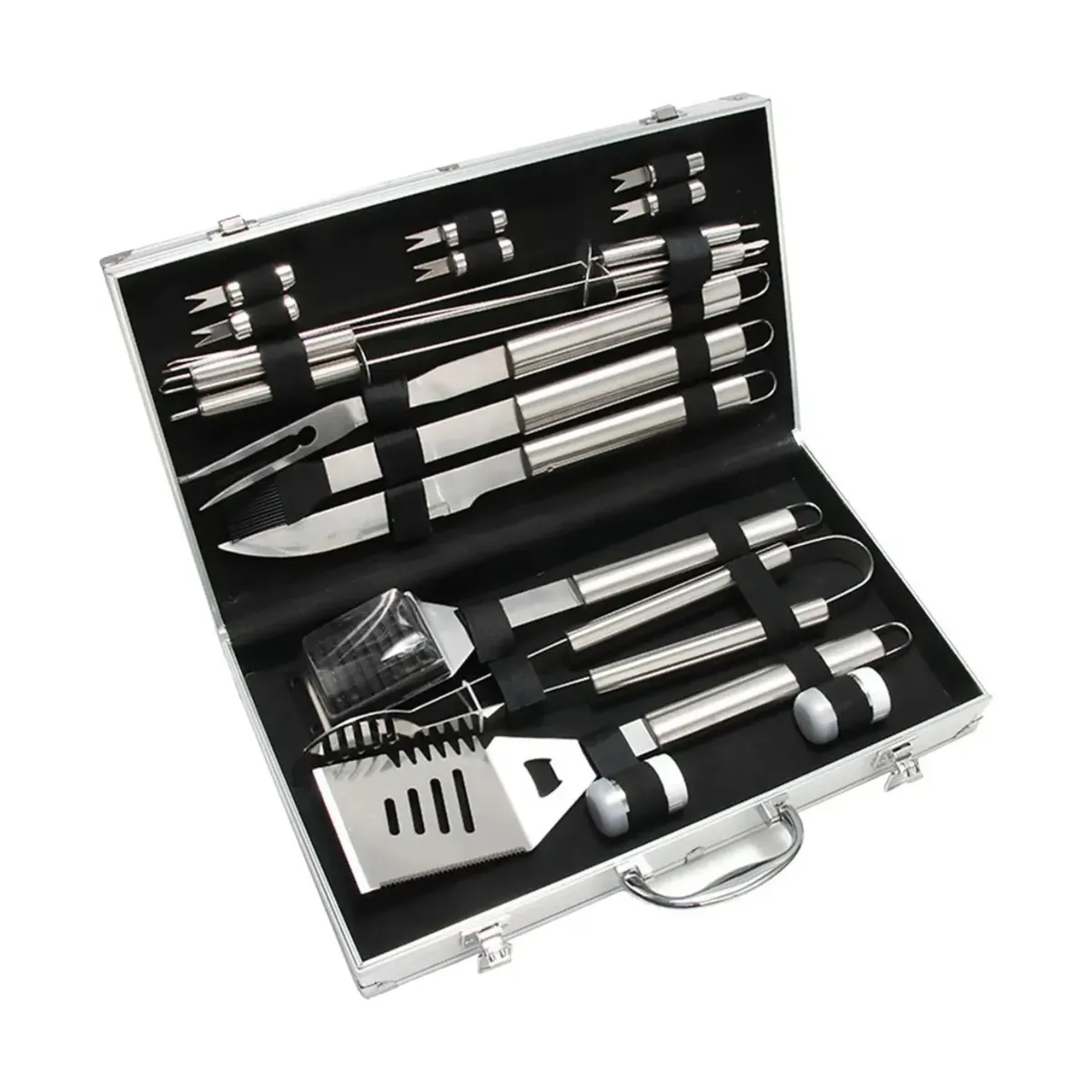 GENERICO - Kit Parrillero Asado 18 Piezas Con Maleta Parrillera