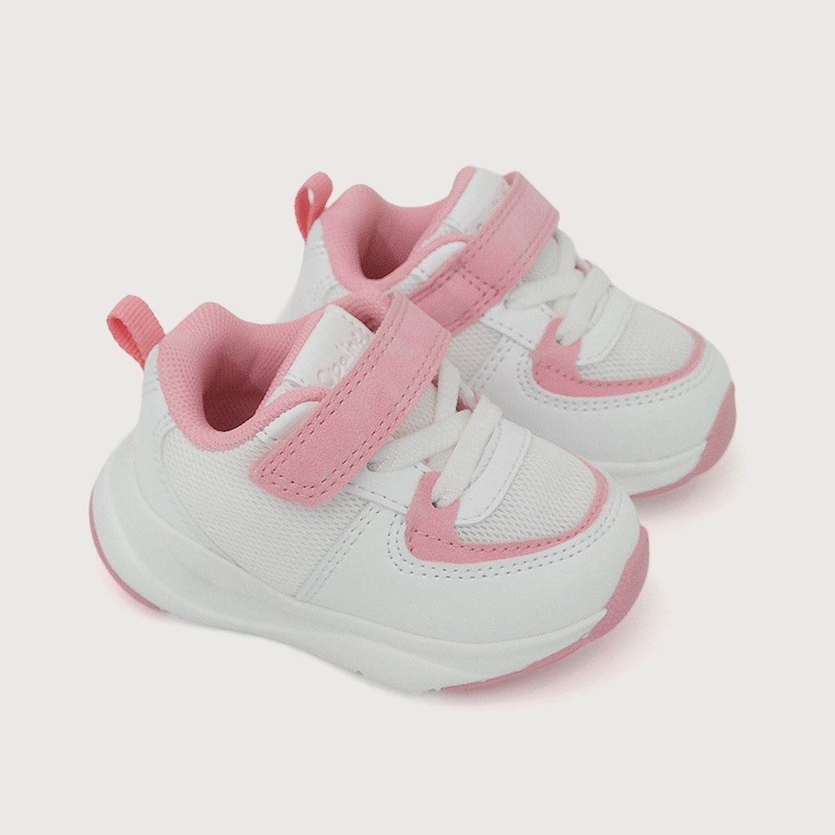 OPALINE - Zapatilla Primeros Pasos Sport Niña Blanco Con Rosado