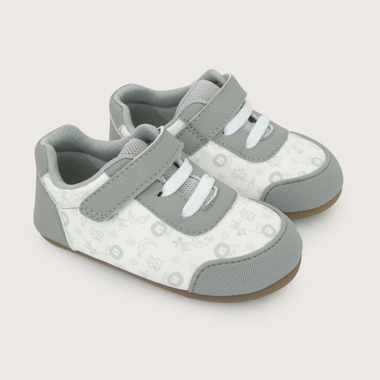 Zapatilla Niño Primeros Pasos Suela Flexible Gris Claro