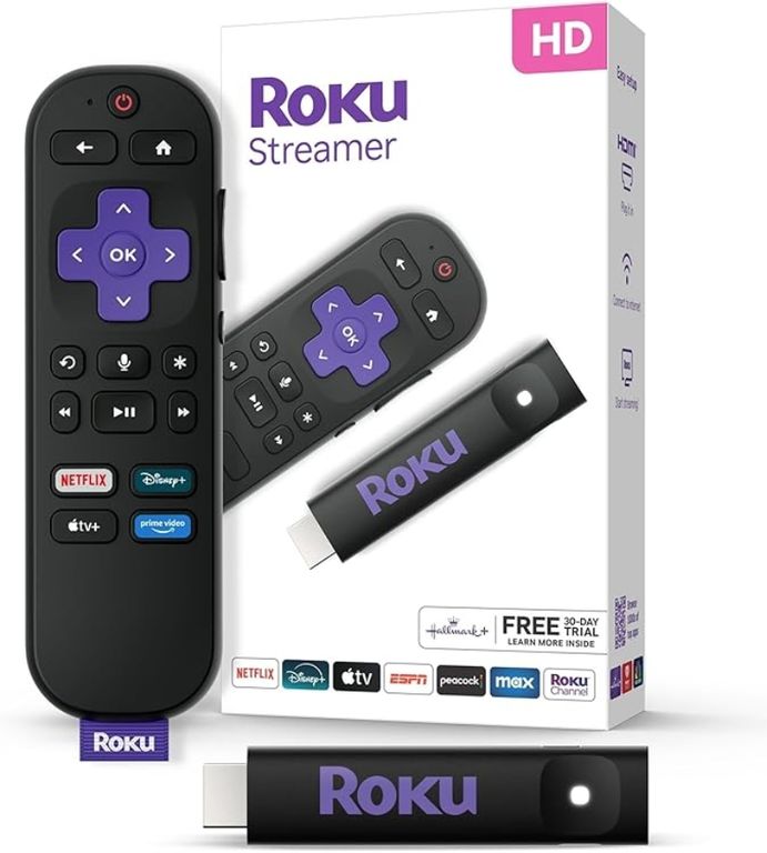 ROKU Streaming HD 2025 – Dispositivo de Streaming con Control por Voz y TV Gratis en Vivo