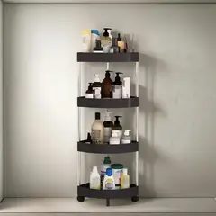 GENERICO - Esquinero Organizador Minimalista 4 Niveles Negro