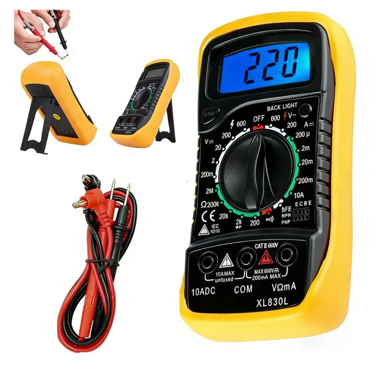 GENERICO - Multimetro Digital Profesional Con Pantalla Alta Precisión