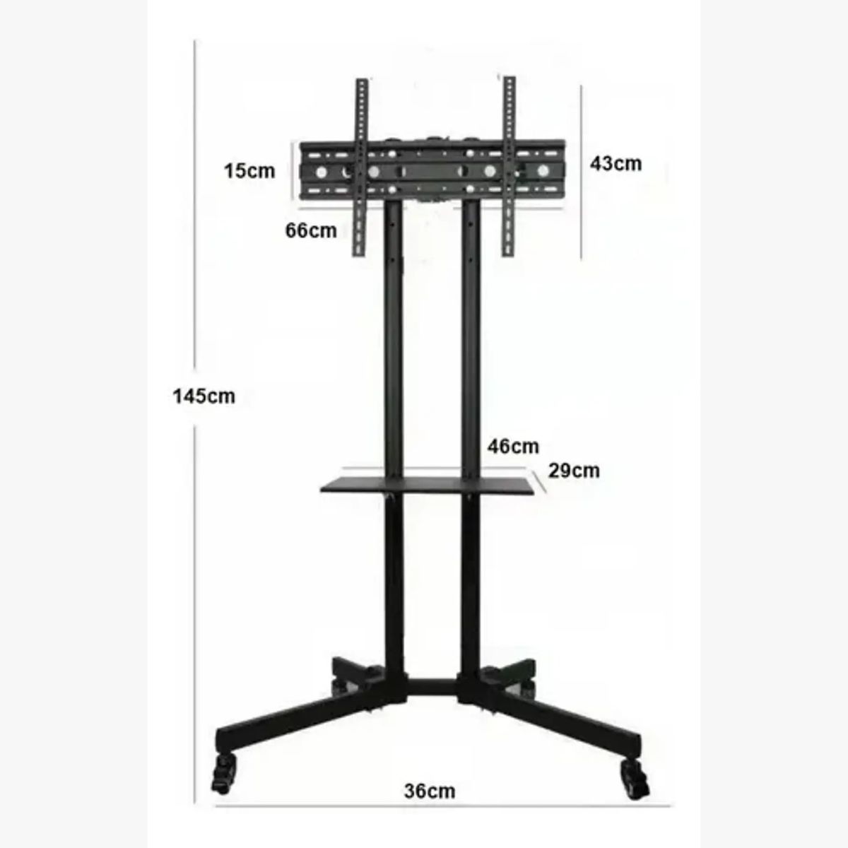 GENERICO - Soporte Tv Base Pedestal Rueda Televisores Movil 32 A 65p D Color Negro Ruedas Base Tv En X