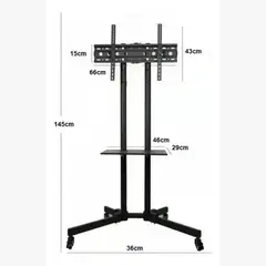 GENERICO - Soporte Tv Base Pedestal Rueda Televisores Movil 32 A 65p D Color Negro Ruedas Base Tv En X