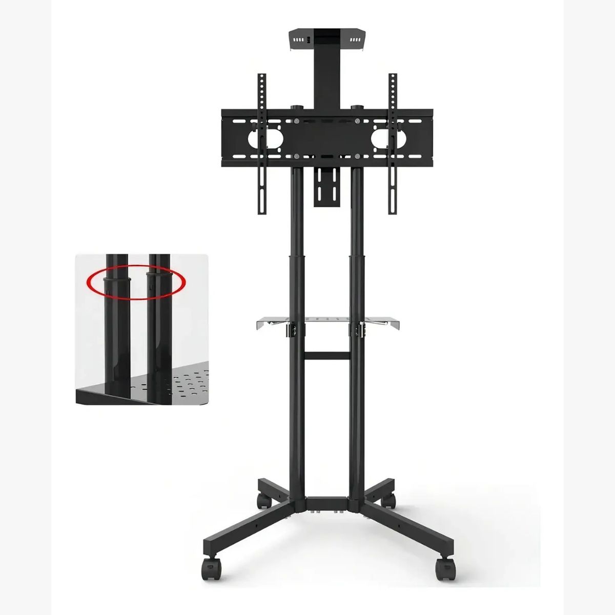 GENERICO - Soporte Tv Base Pedestal Rueda Televisores Movil 32 A 65p D Color Negro Ruedas Base Tv En X