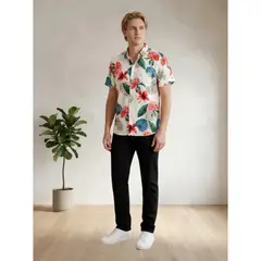 LIKE SHOP - Camisa Hombre Guayabera Manga Corta Fashion Botones 0093
